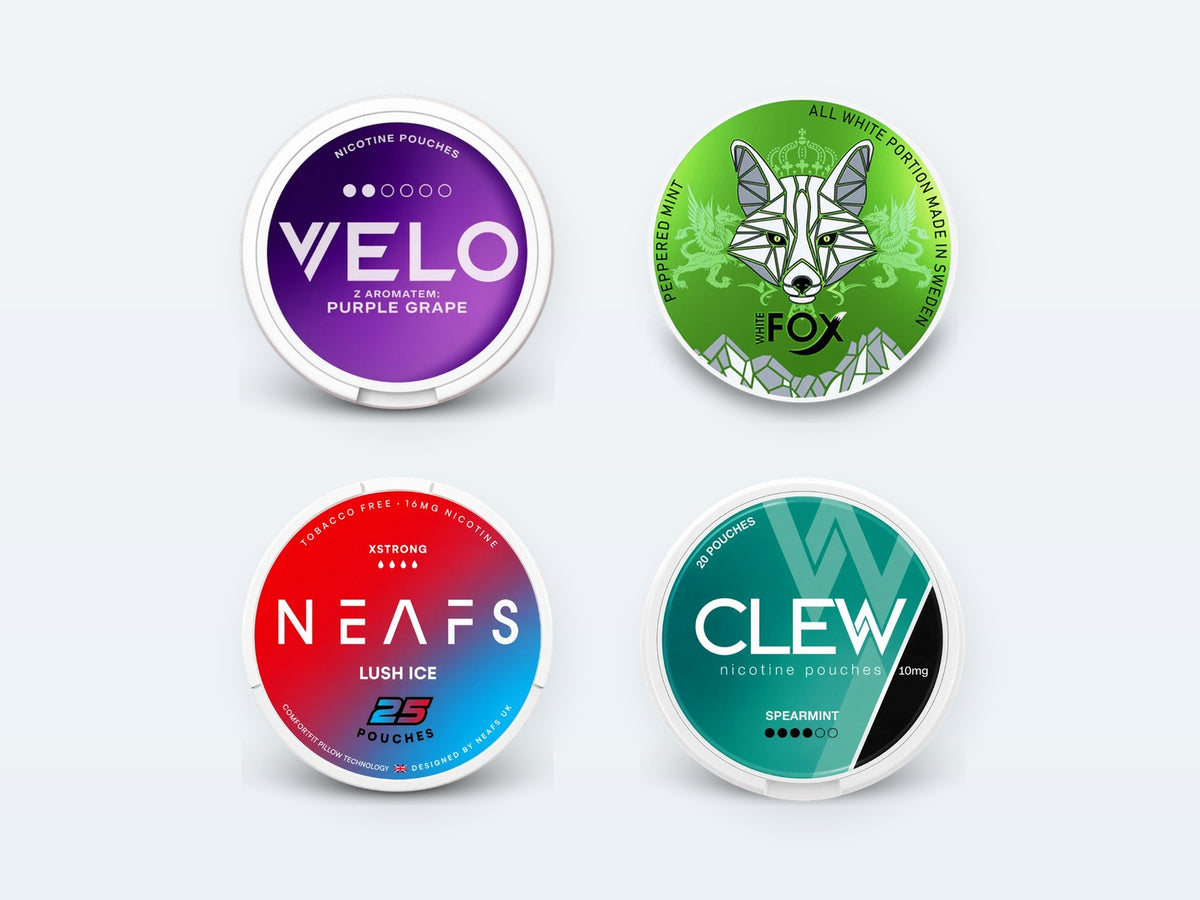 Nicotine pouches: VELO, White Fox, NEAFS, CLEW