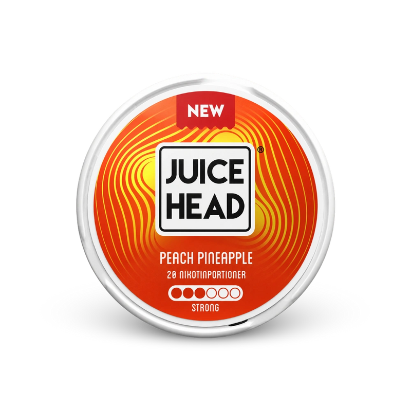 Juice Head Peach Pineapple Strong – limenka nikotinskih vrećica
