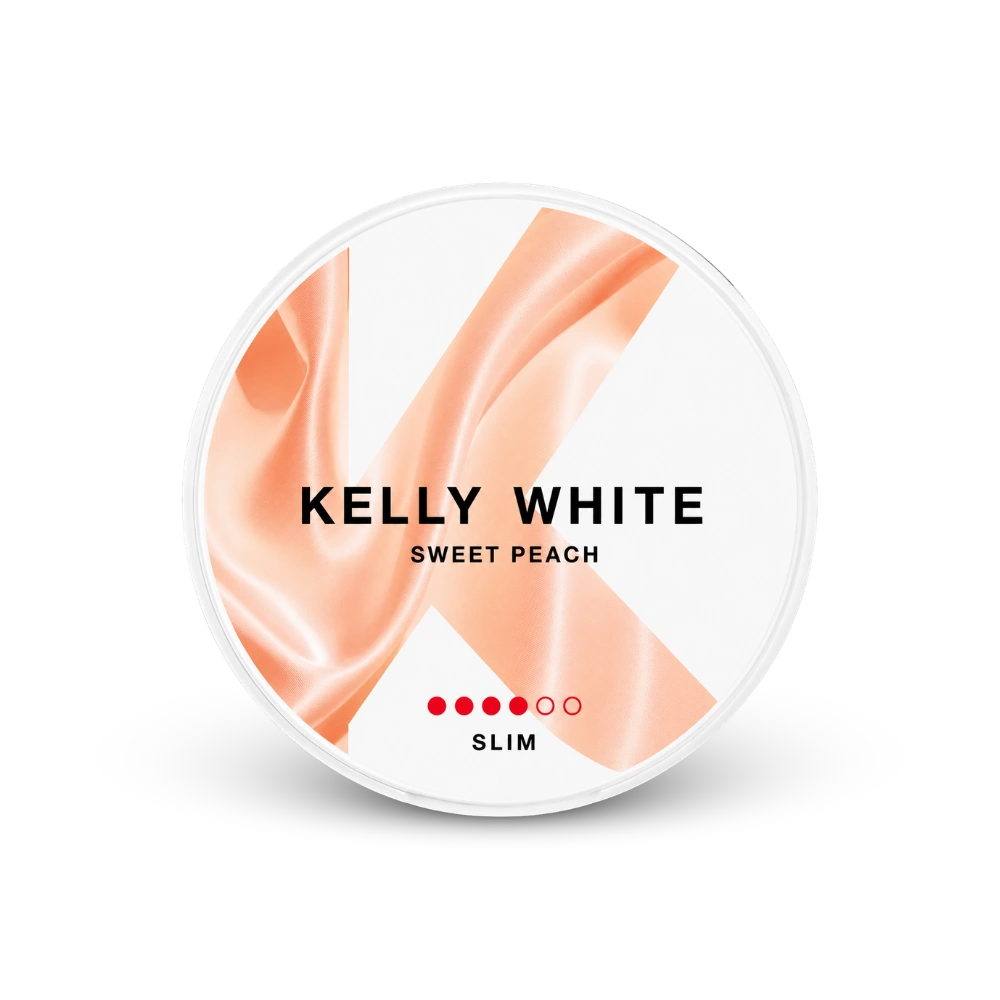 Kelly White Sweet Peach Slim Strong – limenka nikotinskih vrećica