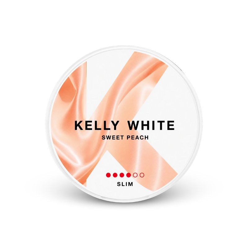 Kelly White Sweet Peach Slim Strong – limenka nikotinskih vrećica